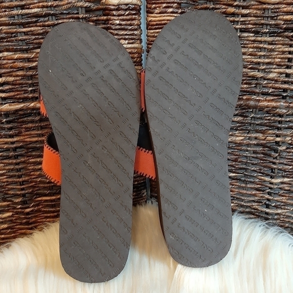 Lands' End 8M Slip On Embroidered Boho Ethnic Embroidery Slide Platform Sandals - Picture 5 of 5